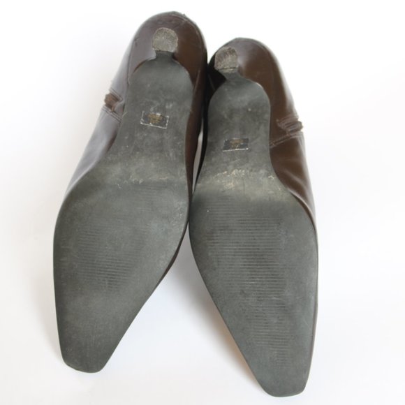 Brown Faux Leather Y2K / Witchy heeled boots size 8 - GUC - Picture 4 of 11